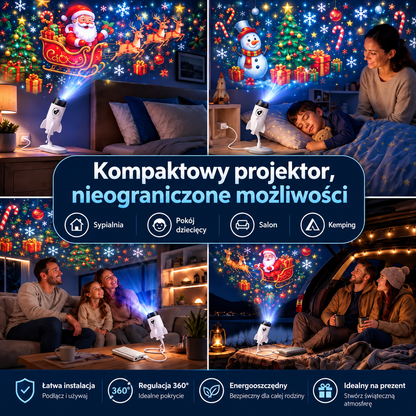 ⛄🚀 𝑺𝑪𝑵𝑫𝑹® HD Świąteczny Projektor – Plug & Play 🌲