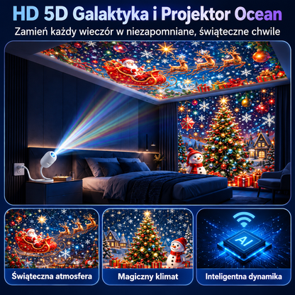 🌈⛄ 𝑺𝑪𝑵𝑫𝑹® HD Świąteczny Projektor – Plug & Play 🌲