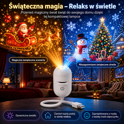 🌈⛄ 𝑺𝑪𝑵𝑫𝑹® HD Świąteczny Projektor – Plug & Play 🌲