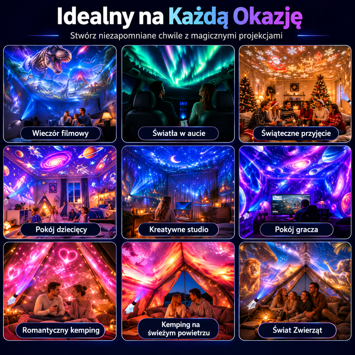 ⛄🚀 𝑺𝑪𝑵𝑫𝑹® HD Świąteczny Projektor – Plug & Play 🌲
