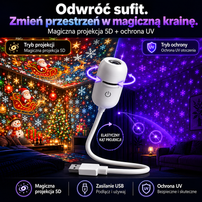 🌈⛄ 𝑺𝑪𝑵𝑫𝑹® HD Świąteczny Projektor – Plug & Play 🌲